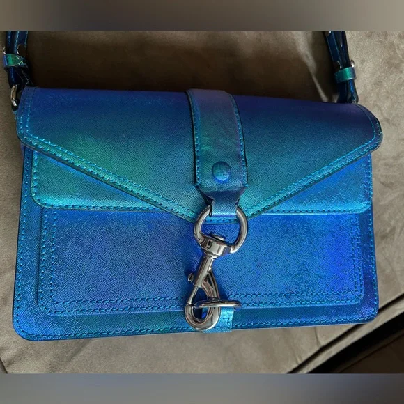 Rare NWOT Rebecca Minkoff Hudson Moto Iridescent Crossbody Shoulder Bag Purse - Picture 2 of 16